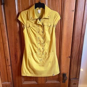 Skunkfunk yellow shortsleeve shirt dress Size 2
